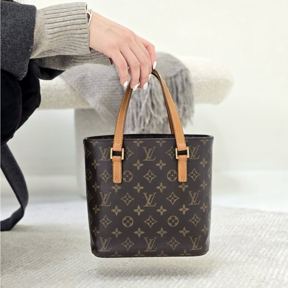 Louis Vuitton Monogram Canvas Tote with Tan Handles
